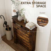 Radiator Cover with Storage Drawer for Safe Heating and Hallway Organisation Rustic Brown Homcom