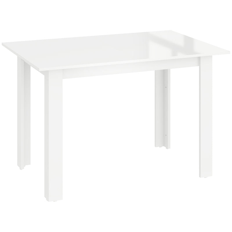Extendable White High Gloss Dining Table Seats 4-6 Small Space Kitchen Table 120-160cm by HOMCOM