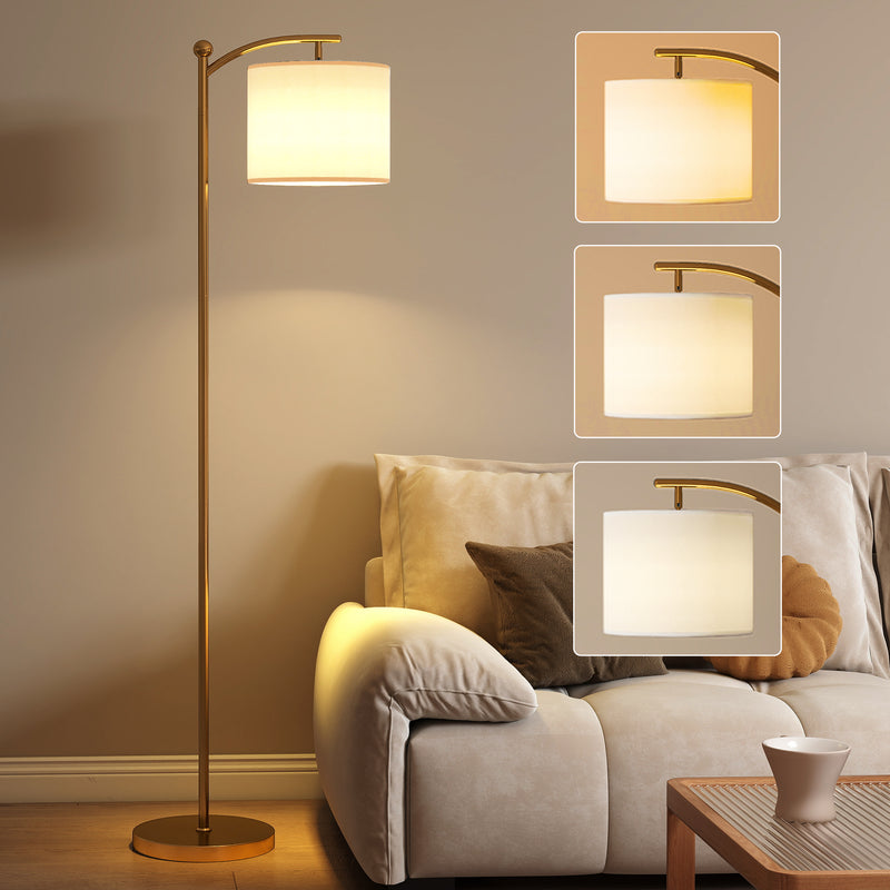 LED Floor Lamp with Remote Control for Living Room Ambient Light Gold Tone AOSOM