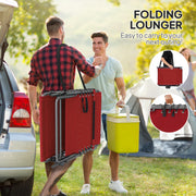 Five Position Reclining Sun Lounger Lightweight and Adjustable in Red by Outsunny
