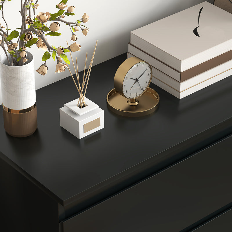 Black 3 Drawer Chest of Drawers Bedroom Storage Unit by HOMCOM