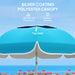 Blue Portable Beach Umbrella with Sand Anchor UPF50+ Tilt Adjustable Height by Outsunny
