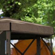 Brown 3m Hexagon Pop Up Gazebo with 5 Sides Waterproof UV Resistant by Outsunny