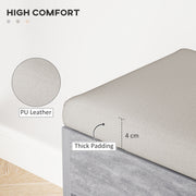 Grey Entryway Shoe Storage Bench With Padded Seat and Hidden Compartment by HOMCOM