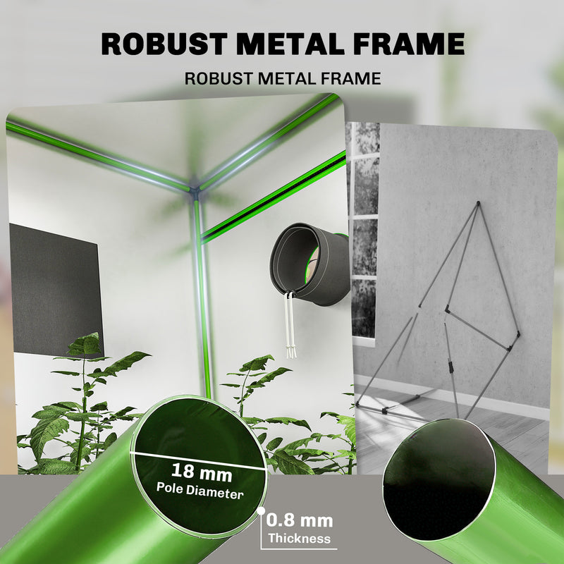 Hydroponic Indoor Grow Tent With Reflective Mylar And Observation Window For Growing Indoor Plants
