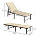 Set of 2 Adjustable Reclining Sun Loungers in Khaki For Outdoor Comfort by Outsunny
