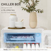 White 91L Freestanding Under Counter Fridge with Lock by HOMCOM