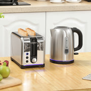 Polished Toaster and Kettle Set with Fast Boil Ideal for Modern Kitchens Silver Tone