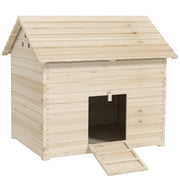Wooden Duck House Poultry Coop for 2-4 Ducks with Openable Roof and Raised Feet by PawHut