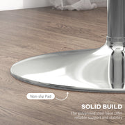 Round Glass Bar Table for 2 with Steel Base Ideal for Home Kitchen or Bistro Use Clear