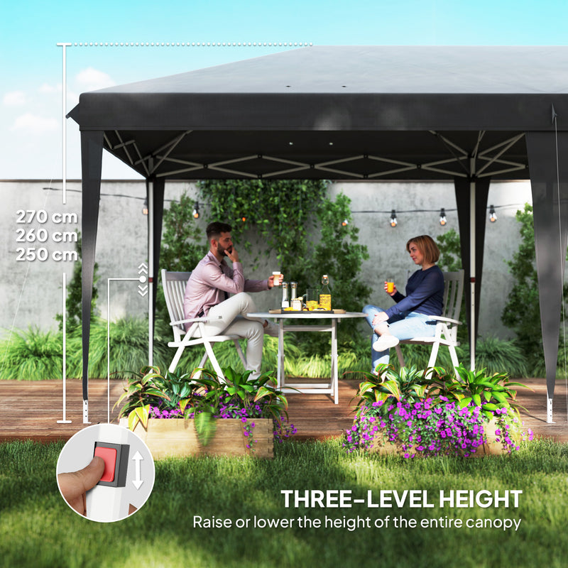 Grey 6 x 3m Pop Up Gazebo with Steel Frame Waterproof Canopy by Outsunny