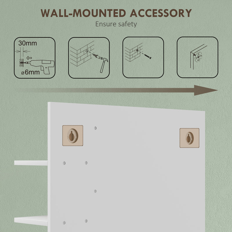 White Bathroom Mirror With Bamboo Frame And Storage Shelves For Modern Interiors