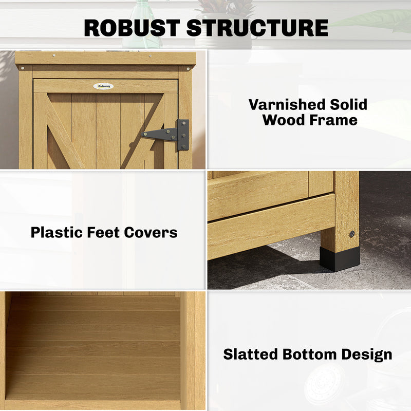 Compact Outdoor Storage Cupboard for Small Patios or Balconies with Shelves, Light Brown, 45x45x85cm