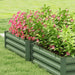 Set of Two Green Galvanised Steel Garden Planters 60 x 100cm by Outsunny