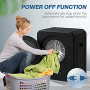 Compact Tumble Dryer for Small Spaces with Quick Drying and Wall Mount Option Black AOSOM