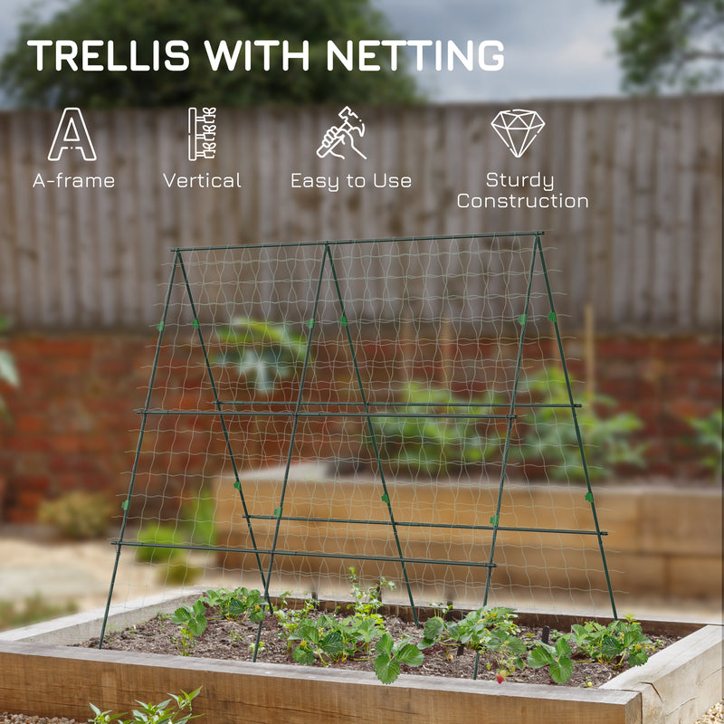 Adjustable Garden Trellis Frame for Climbing Plants Vegetables and Flowers Green AOSOM