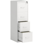 White Four Drawer Steel Filing Cabinet for Home or Office by HOMCOM