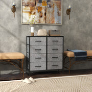 Black Fabric Chest of 8 Drawers with Wooden Top for Bedroom by HOMCOM