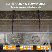 303cm Wide Curved Front Door Canopy Awning With Rain Shelter Ideal For Porch Windows And Entrances, Brown