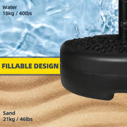 Black Half Parasol Umbrella Base Fillable With Water or Sand by Outsunny