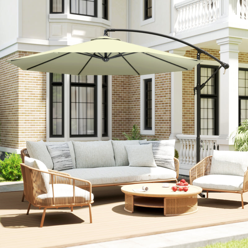 Cantilever Parasol for Garden Dining and Relaxing with Adjustable Shade With UPF 30+ UV Protection, Beige