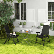 Set of Two Black Folding Outdoor Chairs Lightweight and Portable by Outsunny