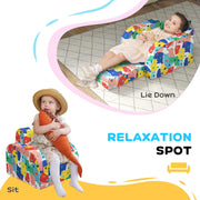 Foldable Toddler Snuggle Chair With Soft Sponge Filling For Bedroom Or Playroom Use, Multicoloured