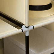 Cream White Fabric Portable Wardrobe with 8 Shelves and 2 Hanging Rods by HOMCOM