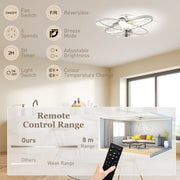 Ceiling Fan with Light and Remote for Year Round Comfort and Starry Sky Effect Silver Tone AOSOM