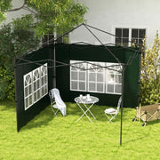 Set of Two Green 3 x 3m Gazebo Side Panels Ideal for Replacing Garden Shelter Walls