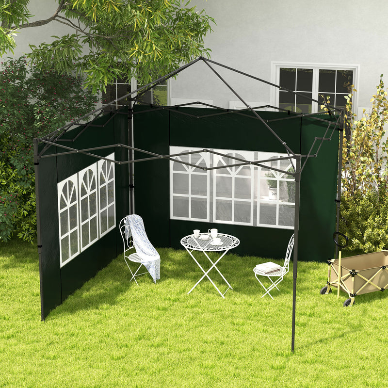 Set of Two Green 3 x 3m Gazebo Side Panels Ideal for Replacing Garden Shelter Walls