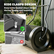 Compost Spreader with Adjustable Handle for Easy Lawn and Garden Care Black AOSOM