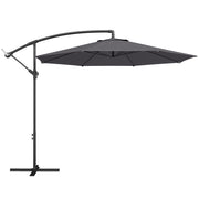 Cantilever Garden Parasol with Adjustable 3m Canopy for Shaded Outdoor Seating Grey Outsunny