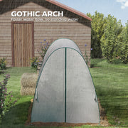 Walk In Tunnel Greenhouse With Screen Windows And Sandbags For Garden Growing White AOSOM