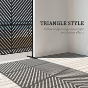 Black Metal Outdoor Privacy Screen with Modern Triangle Design for Dividing Garden Spaces Outsunny