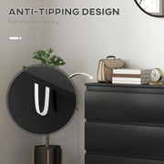 Black 3 Drawer Chest of Drawers Bedroom Storage Unit by HOMCOM