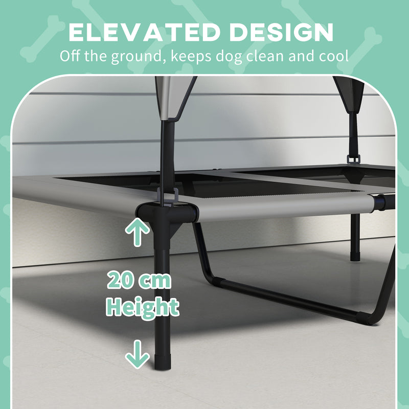 Cooling Raised Pet Bed with Breathable Mesh Ideal for Large Dogs Light Grey