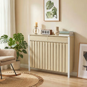 Radiator Cover with Drawers for Safe Heating and Extra Hallway Storage Oak White Homcom