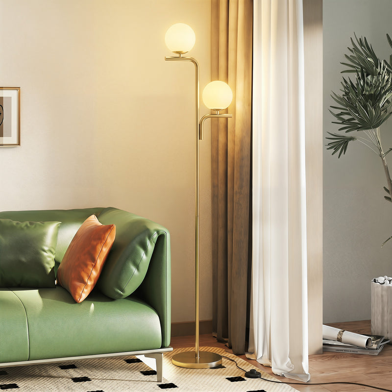 Floor Lamp with Adjustable Light Temperatures and Foot Switch for Living Room or Bedroom