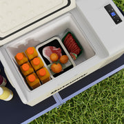 16L Portable Car Fridge with Adjustable Temperature Ideal for Travel and Camping Khaki Grey AOSOM
