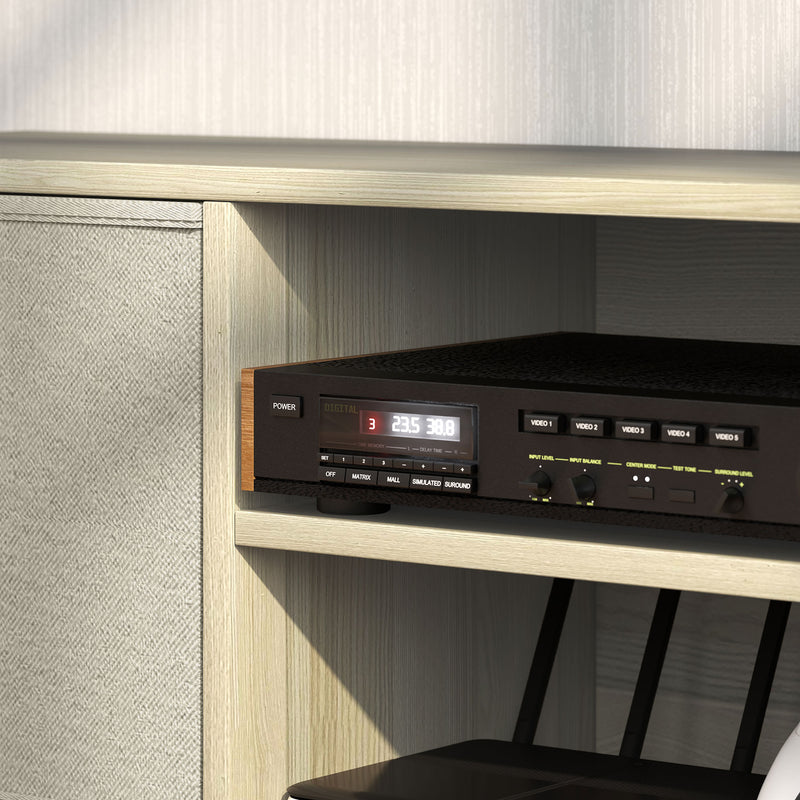 TV Cabinet Stand for TVs up to 50 inch with Foldable Drawers Natural by HOMCOM