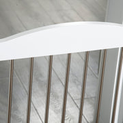 Foldable Freestanding Dog Gate with Support Feet for Doorways and Stairs White