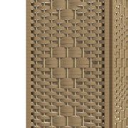 Folding Room Divider with Handwoven Panels for Flexible Privacy, Natural Wood Homcom