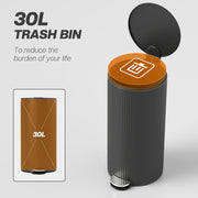 30L Pedal Kitchen Bin with Soft Close Lid and Removable Inner Bucket for Home Use Black