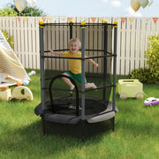 Kids Trampoline with Safety Enclosure for Outdoor and Indoor Play 4.6FT Black AOSOM