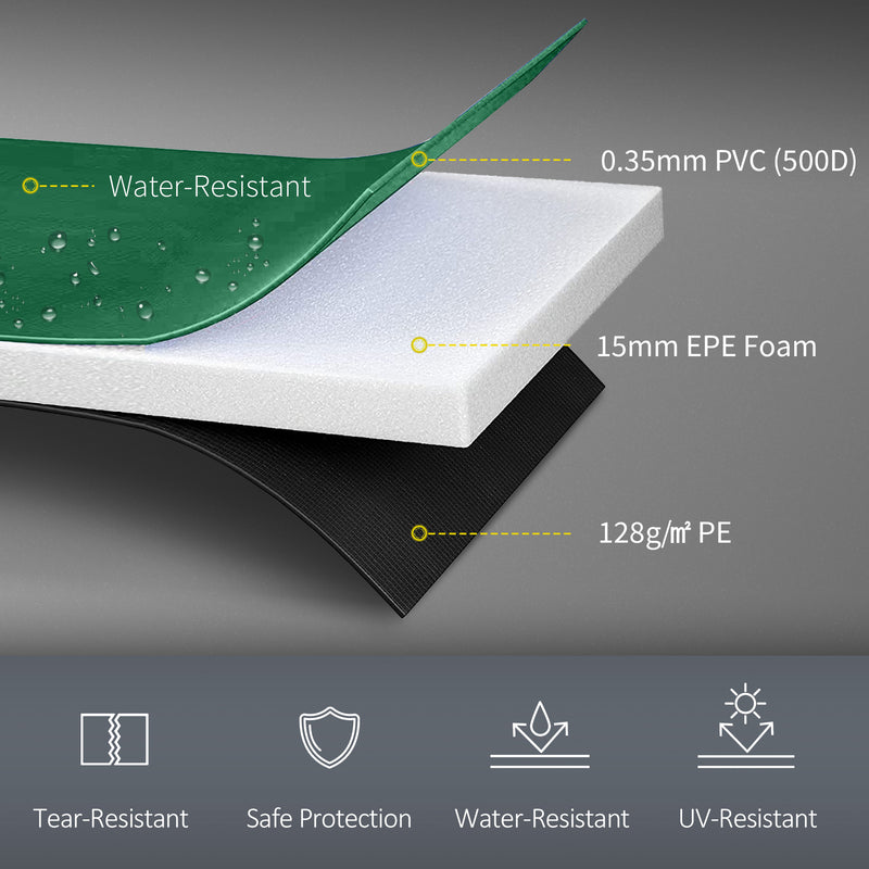 12FT Trampoline Replacement Safety Pad With Thick Foam For Outdoor Use Green AOSOM