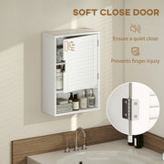 Wall Mounted Bathroom Cabinet With Adjustable Shelves For Compact Storage White AOSOM