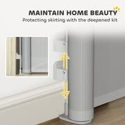 Grey Retractable Dog Gate for Stairs and Doorways Extends to 140 cm Wide