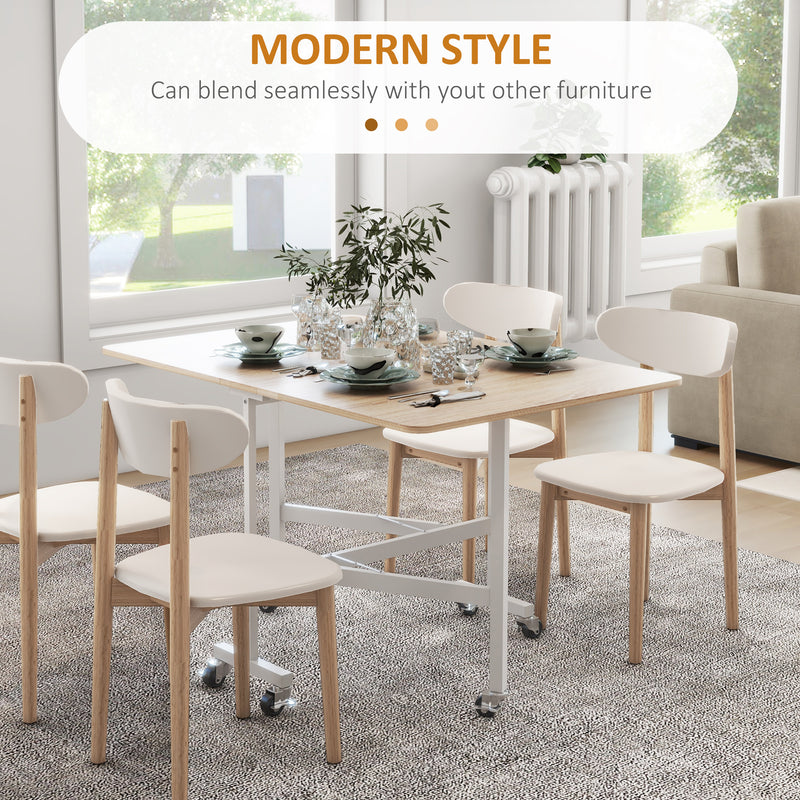 Extendable Drop Leaf Dining Table Seats 4 to 6 Ideal for Small Spaces Oak