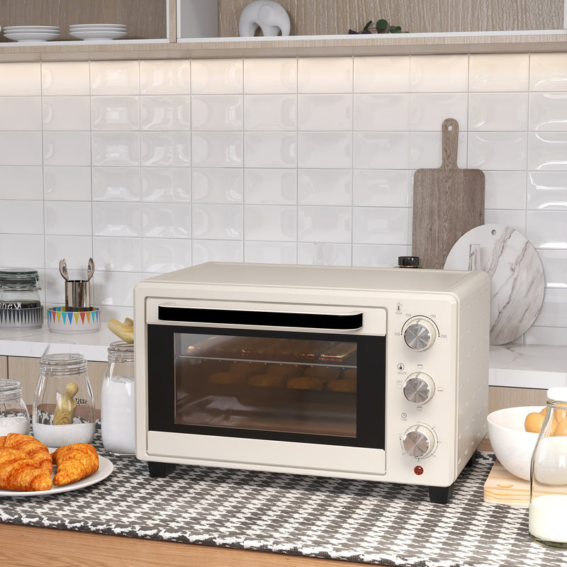 21L Mini Countertop Oven With Adjustable Temperature Ideal For Small Kitchens White